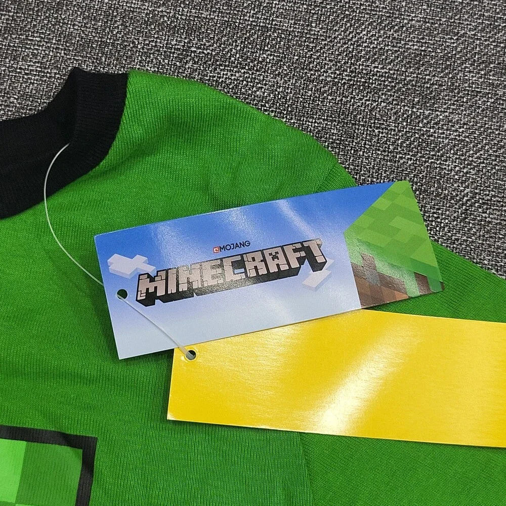 Minecraft Kids Boys Girls Set of 4 Pajama Sleepwear Set Green Size 8